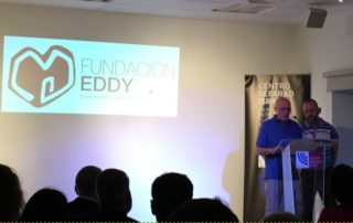 Emetario Llorente y Fernando González presentando el aniversario de la Fundación Eddy-G